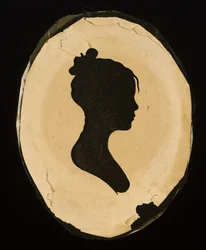 Enthüllte Silhouette einer jungen Frau, nach 1802